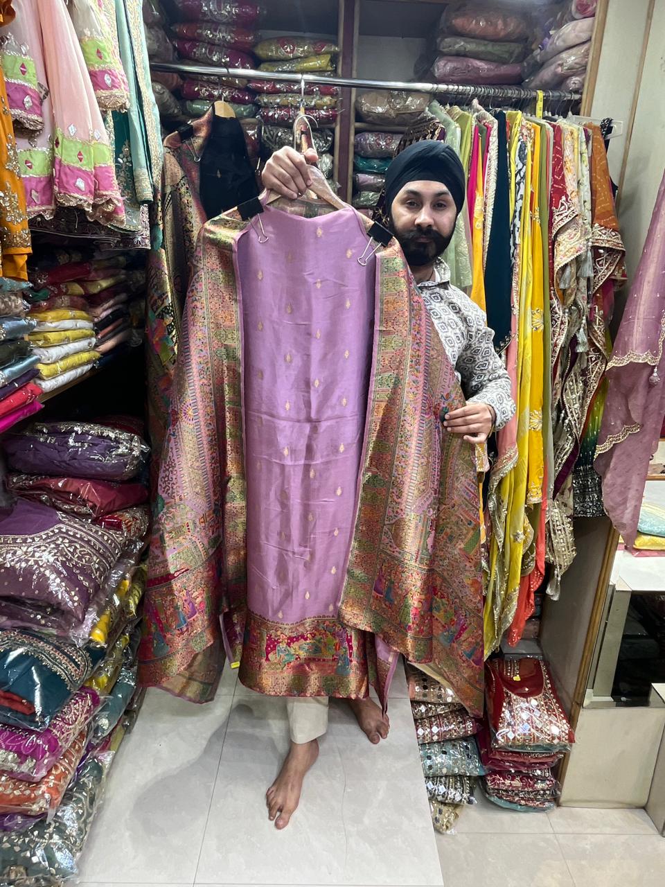 Pure Silk Position Prints Suits