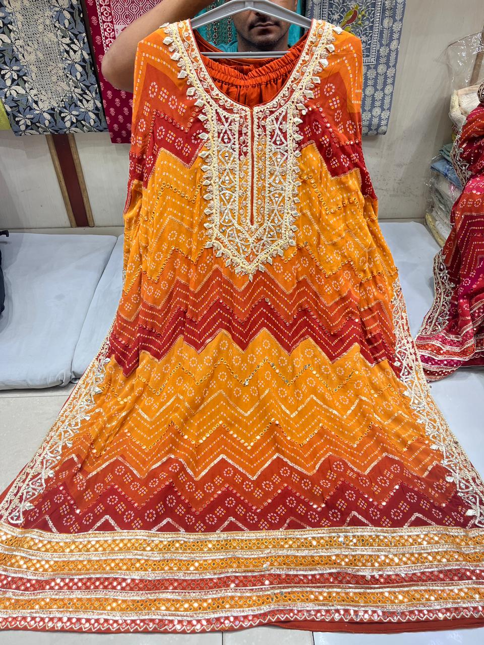 Bandhni Georgette Kaftan