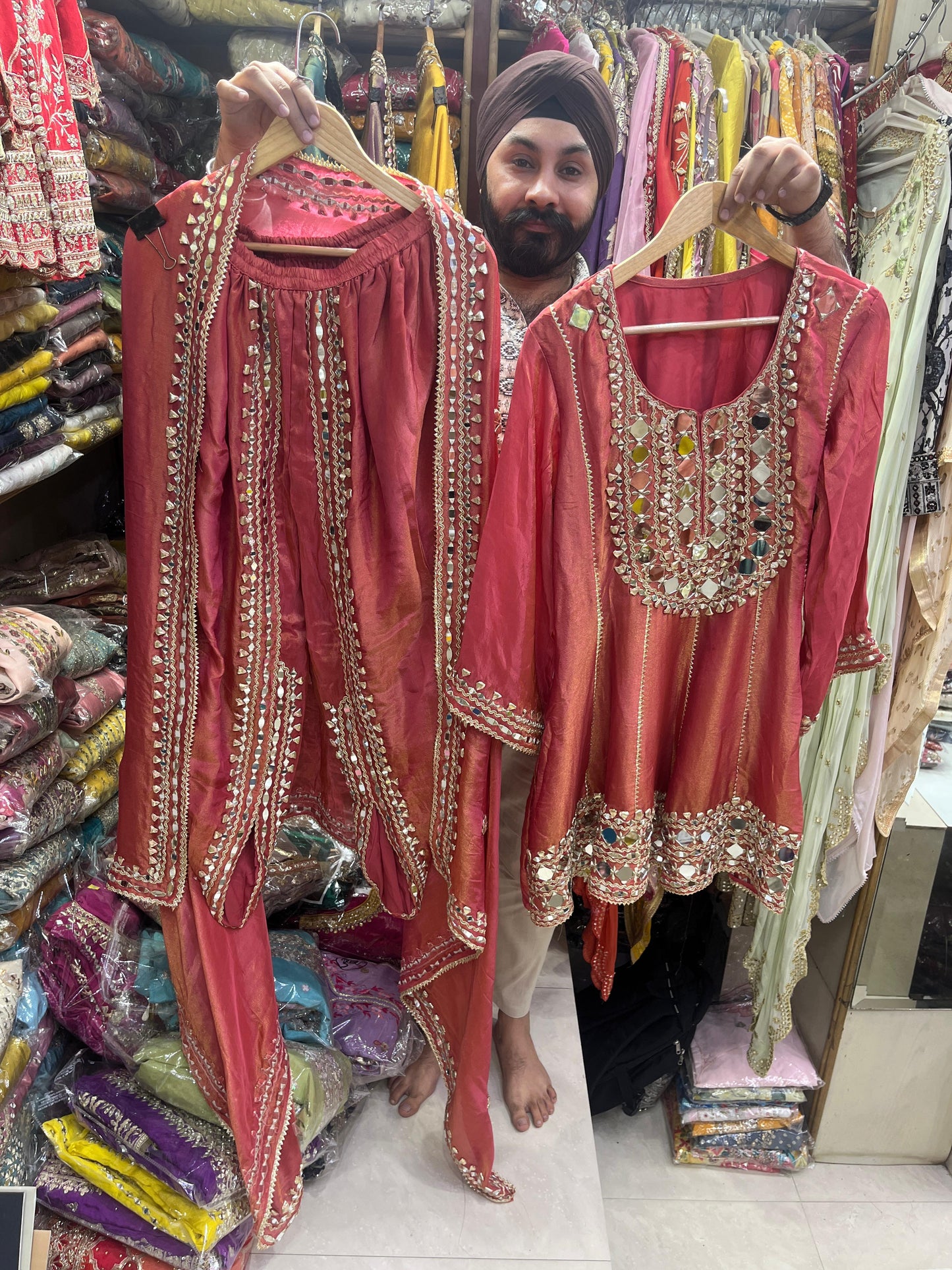 Beautiful Mirror Dhoti Suits