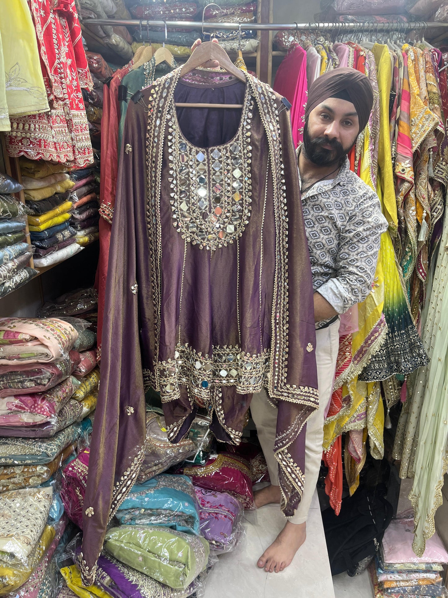 Beautiful Mirror Dhoti Suits