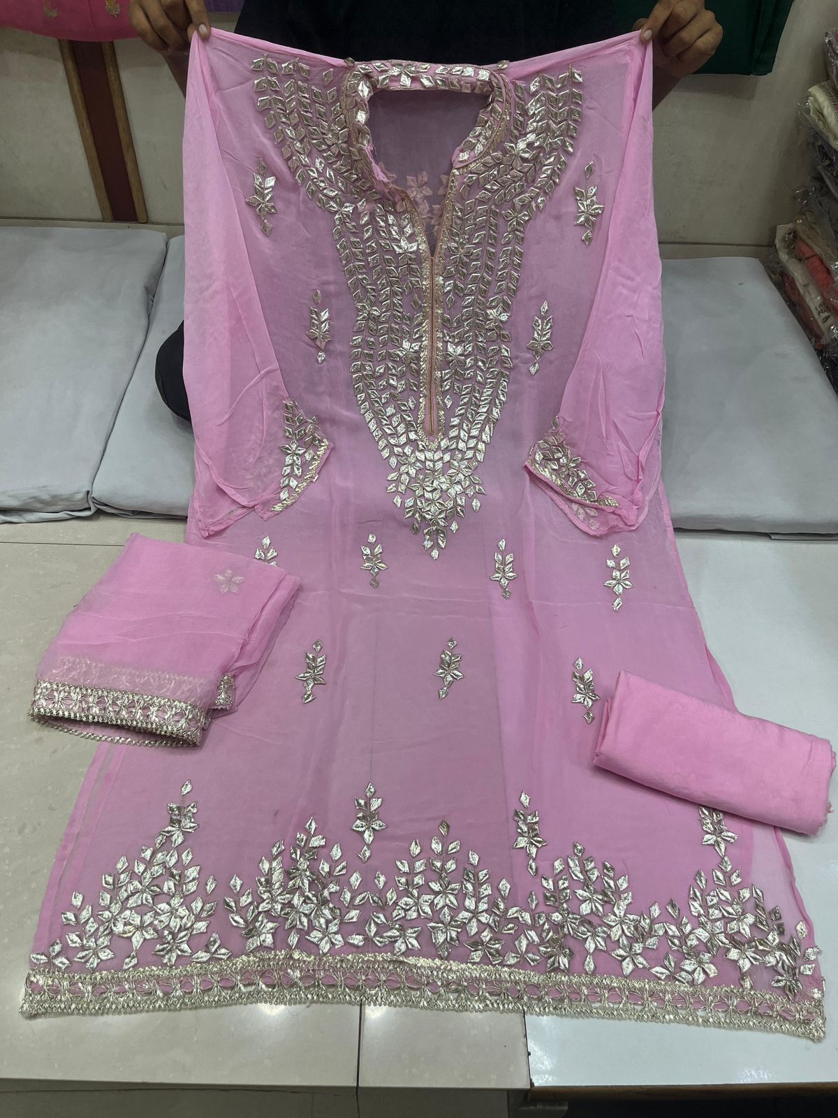 Georgette Unstitched Gotta patti suits