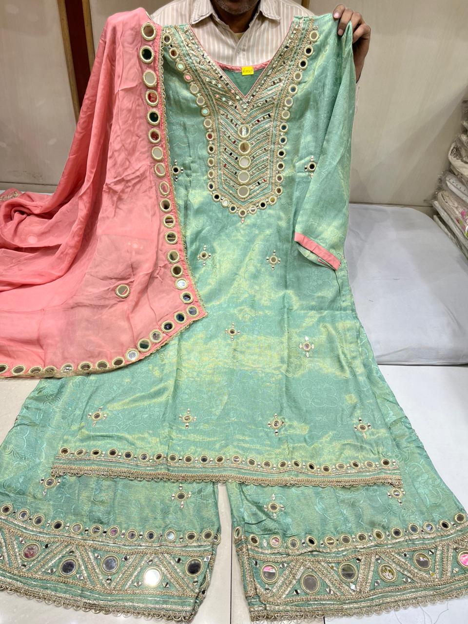 Mirror Jacquard shimmer sharara