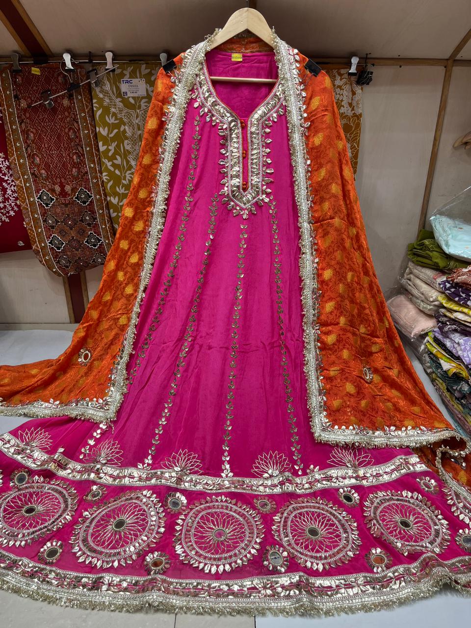 Vibrant Leather Aanarkali