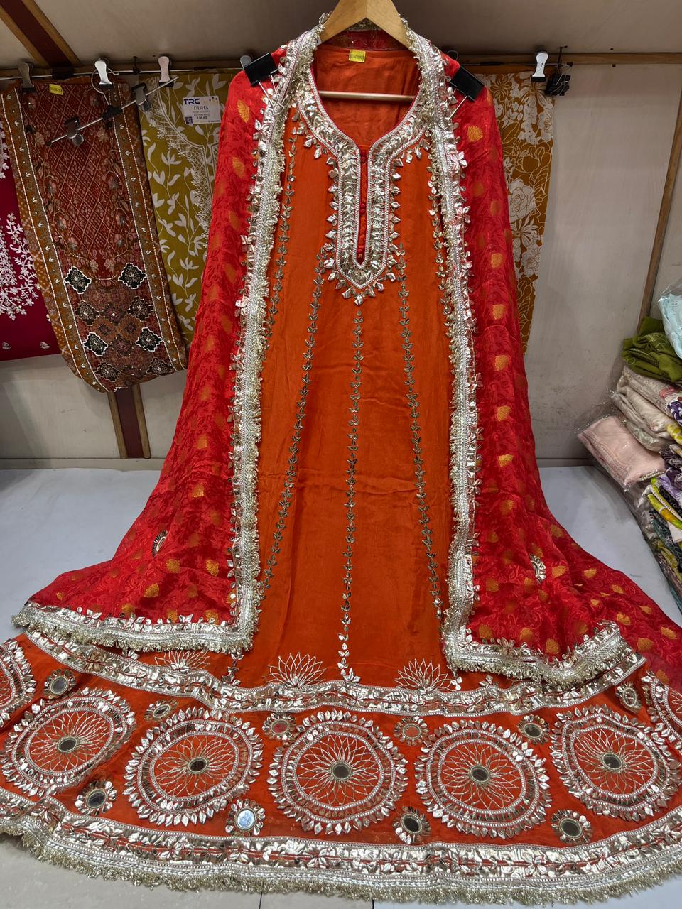 Vibrant Leather Aanarkali