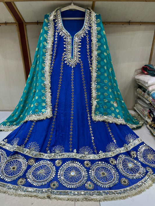 Vibrant Leather Aanarkali