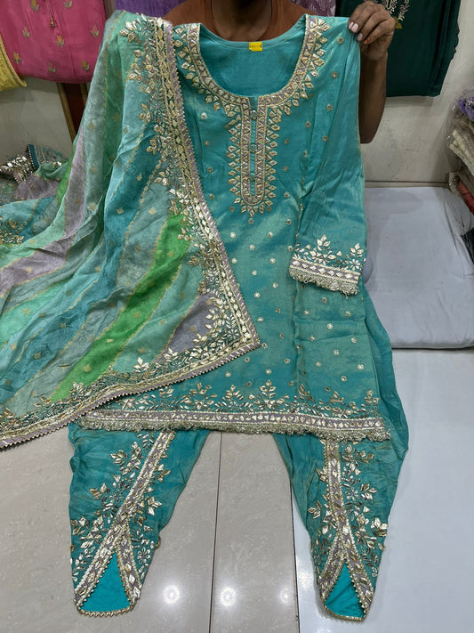 Pure Shimmer Gotta Patti Dhoti Set