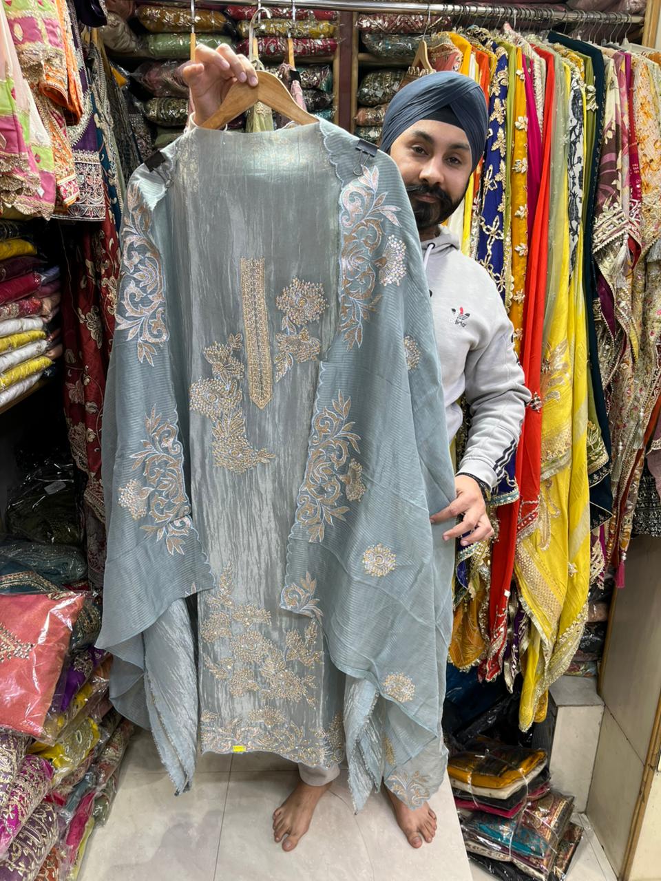 Crushed Shimmer Unstitched Suits